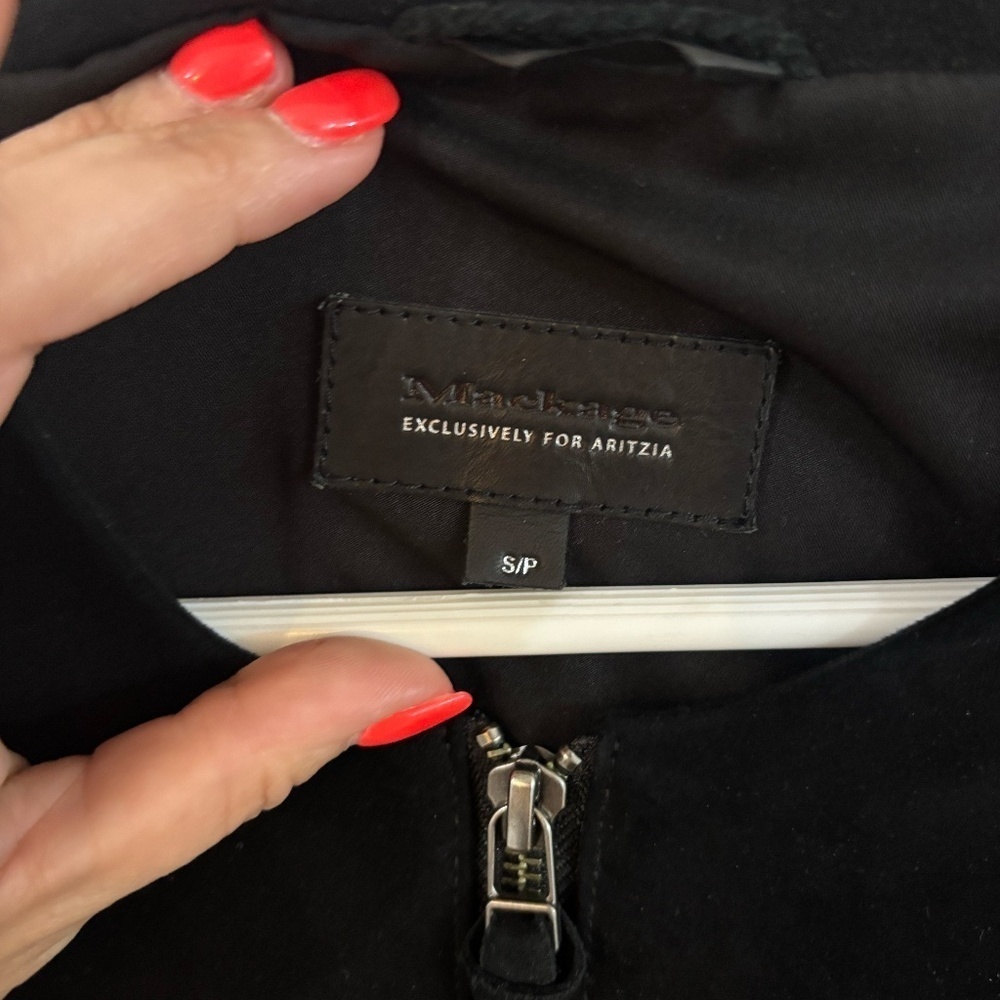 Mackage X Aritzia black suede jacket with fringe - Picture 6 of 6